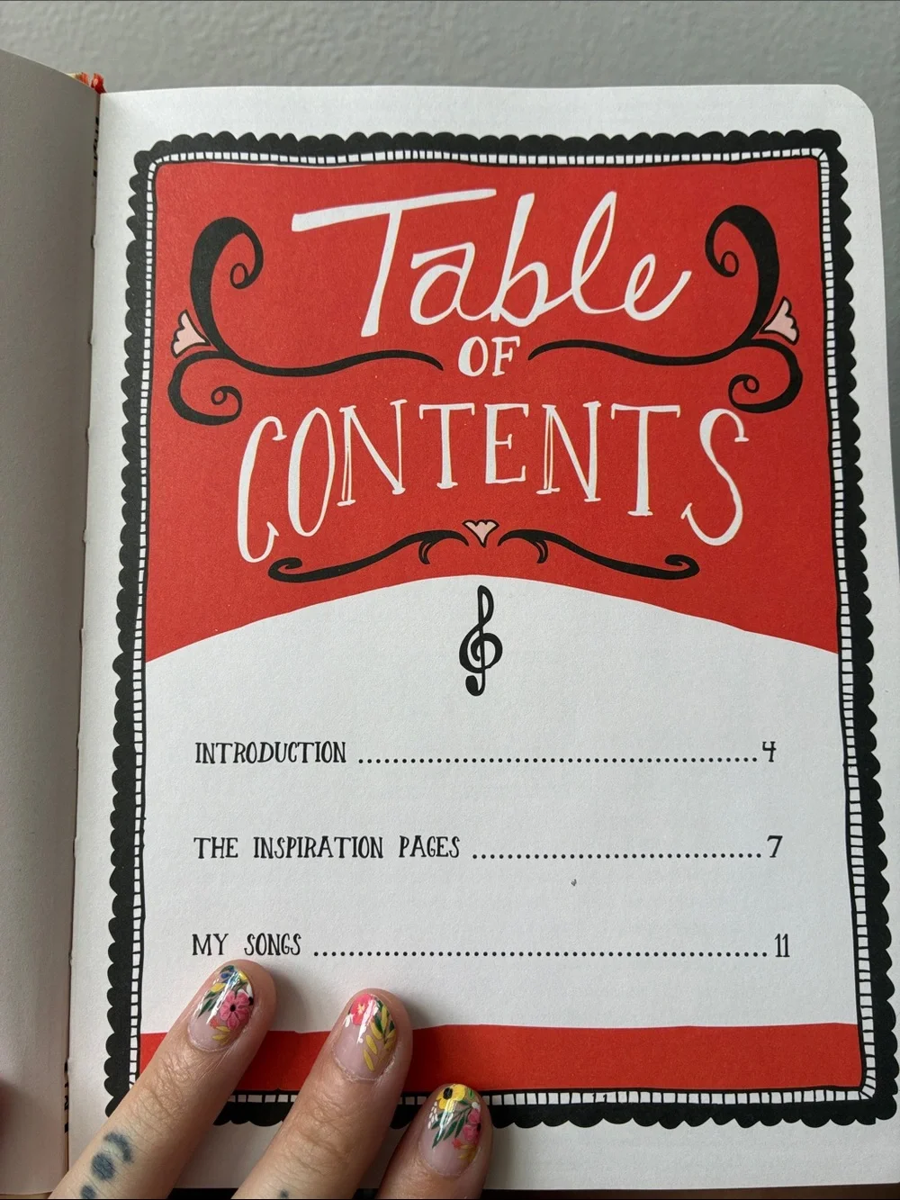 Red Songwriter’s Journal with Elastic Closure Folk Art Music Guide Education